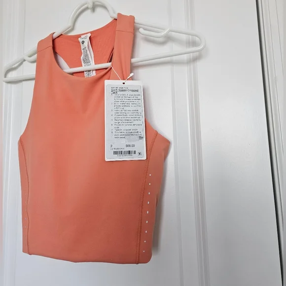 NWT Lululemon Swift Speed Cropped Tank TopB/C Cup Coral Kiss Size 2 - Picture 11 of 16